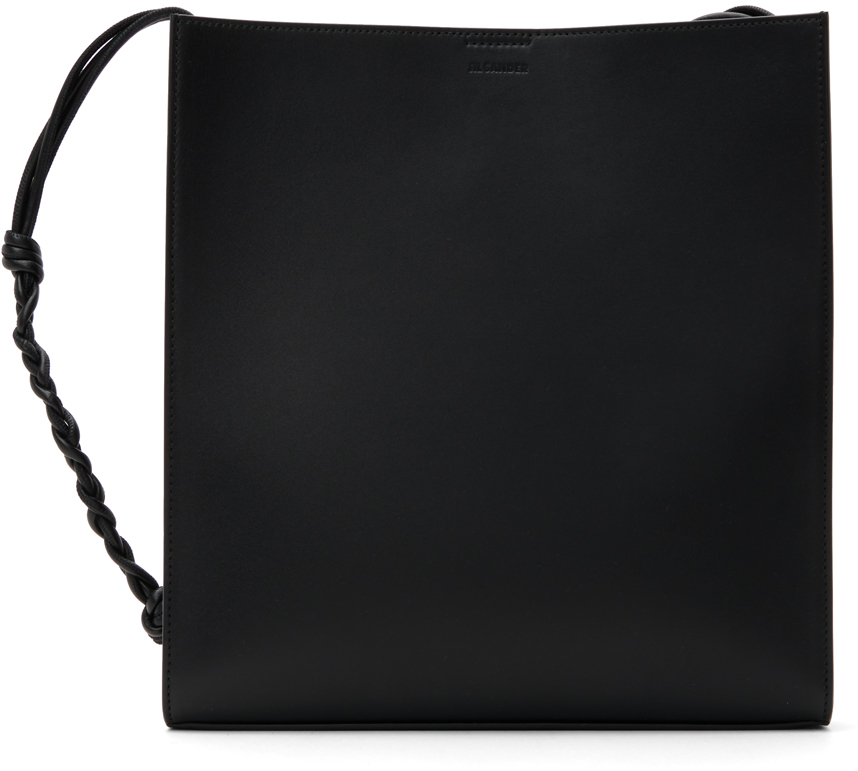 Jil Sander Black Medium Tangle Bag In 001 - Black