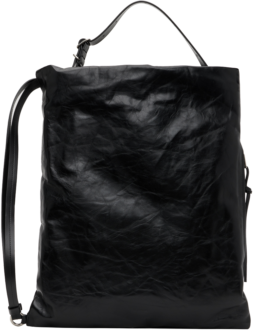 Jil Sander Black Drawstring Bag In 1 - Black