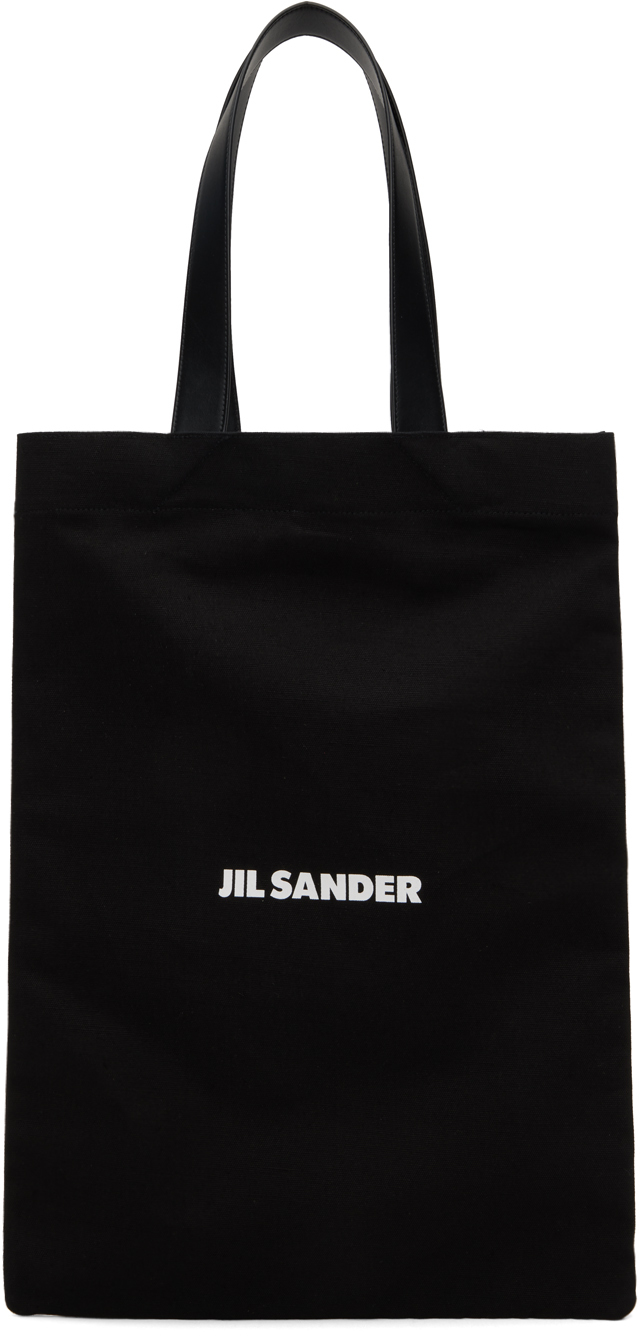 Jil Sander Book Canvas Large Tote Bag In 001 - Black