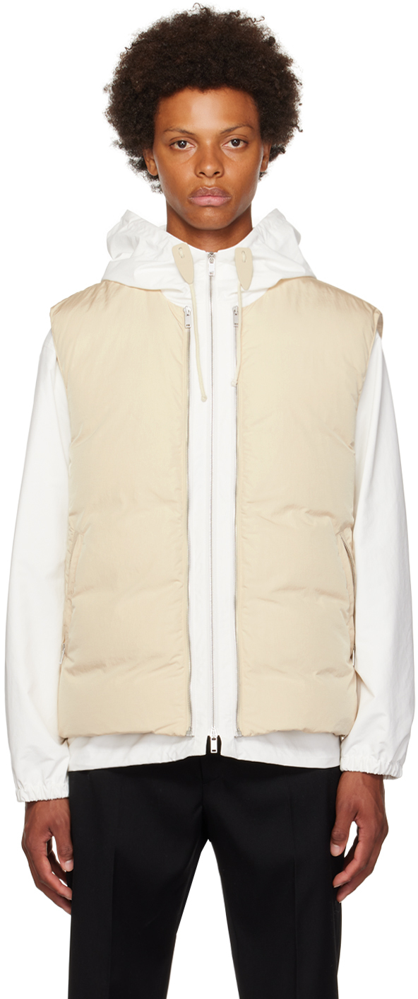 Off-White & White Jacket & Down Vest Set