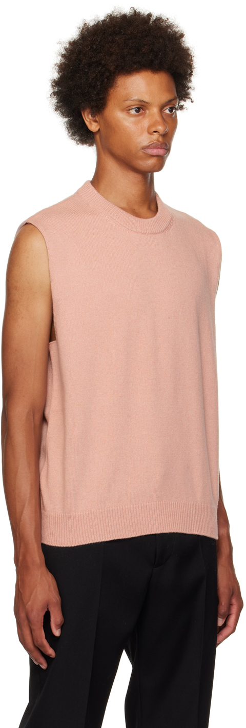 Jil Sander Pink Crewneck Vest In 668 - Medium Pink