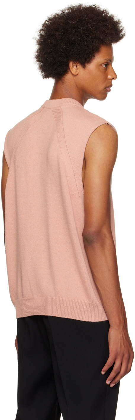 Jil Sander Pink Crewneck Vest In 668 - Medium Pink