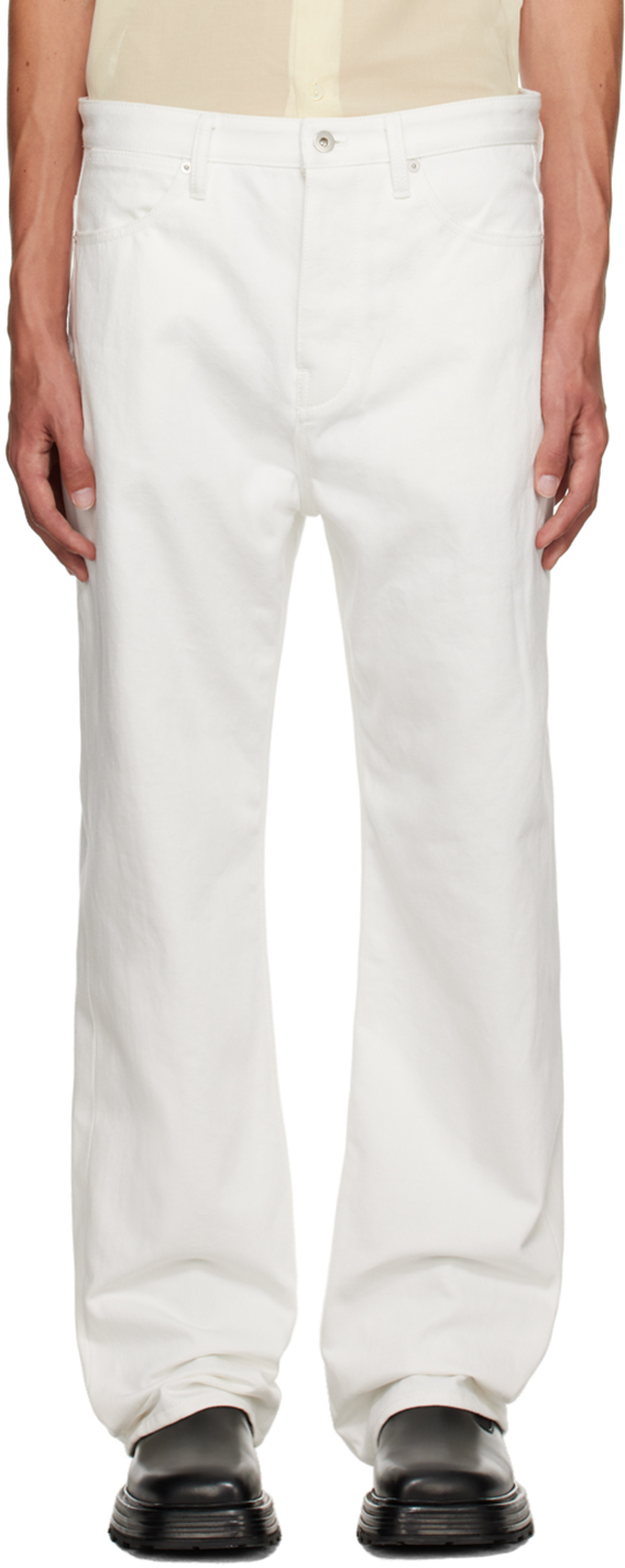 Jil Sander White Five-pocket Jeans In 102 - Natural