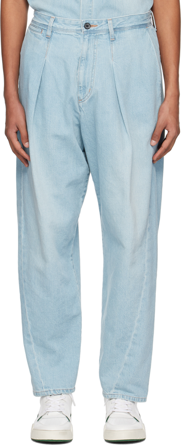 rito structure: Blue Pleated Jeans | SSENSE