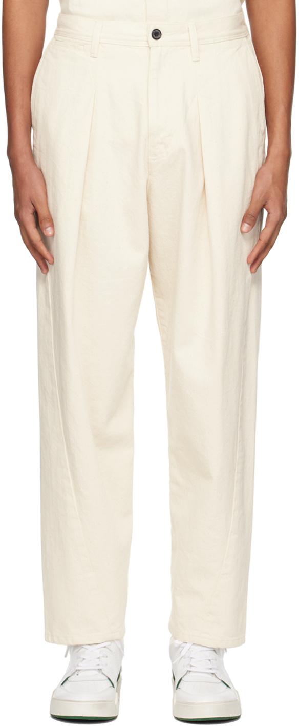 Rito Structure Off-white Pleated Jeans In Ivory