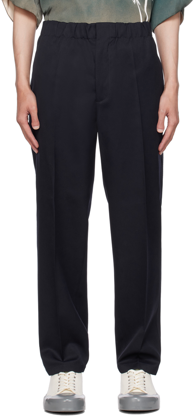 Navy Tapered Trousers