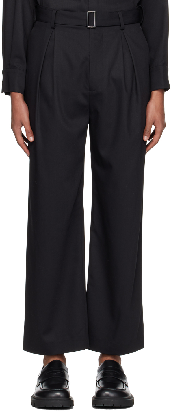 Black Inverted Pleats Trousers
