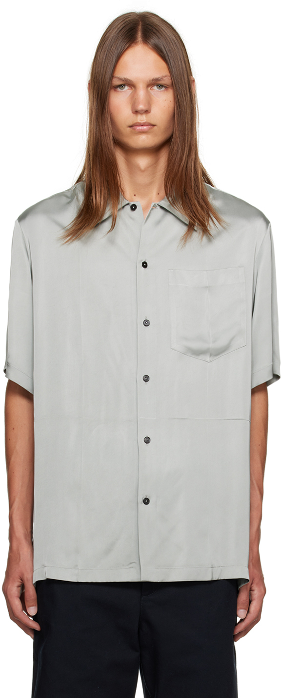 Jil Sander Grey Spread Collar Shirt In 038 - Silver Grey