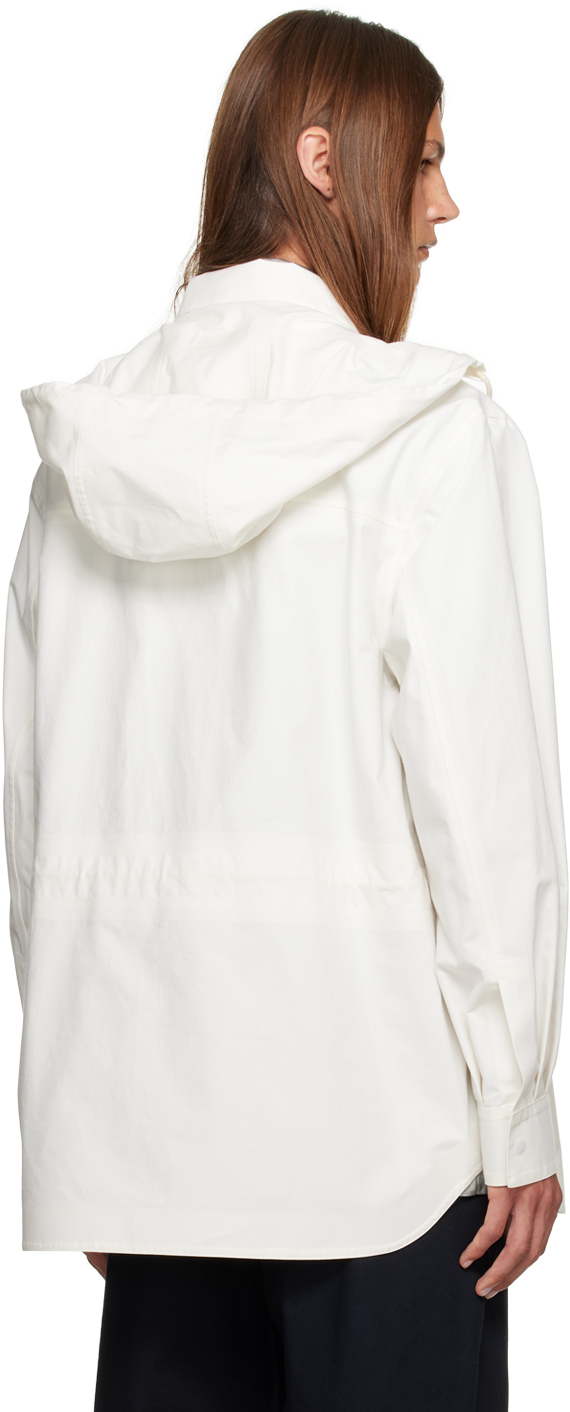 Jil Sander White Button Jacket In 100 - Optic White
