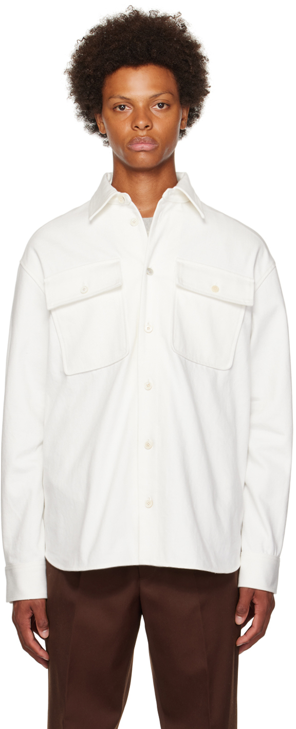 Jil Sander White Oversized Denim Shirt In 102 - Natural