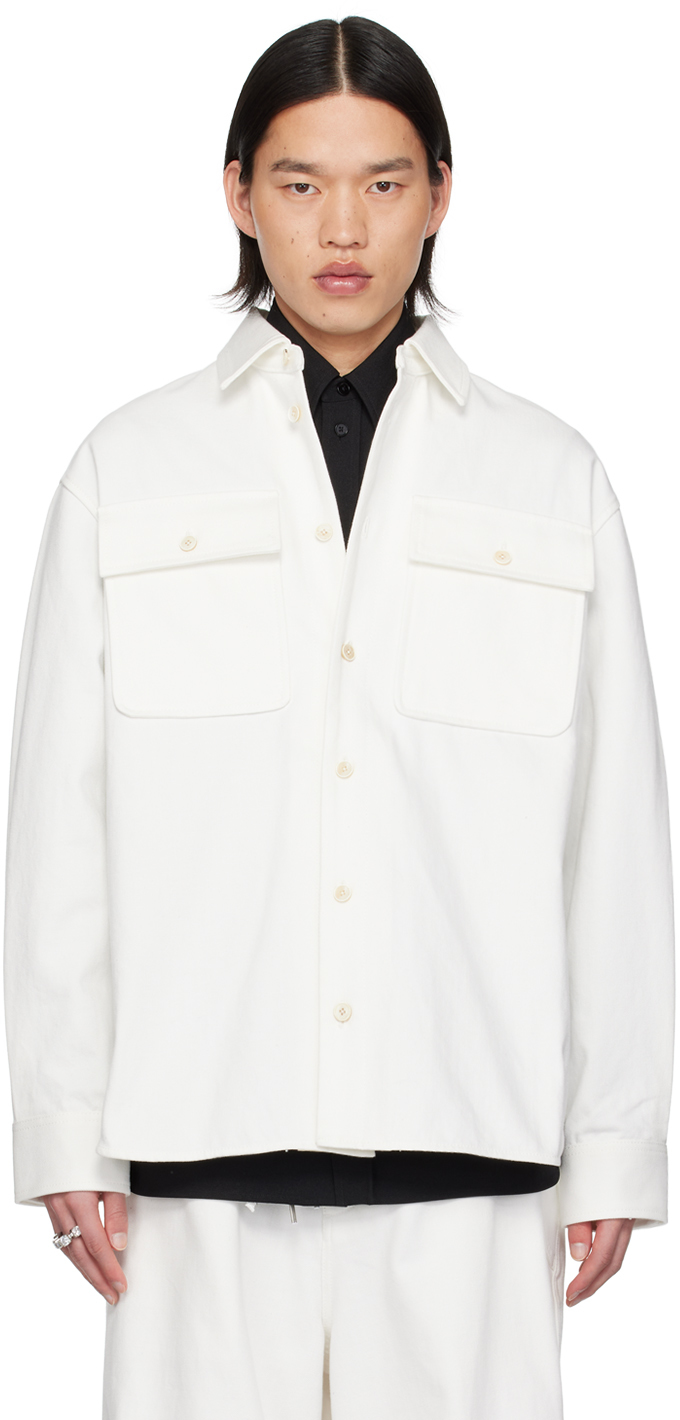 Jil Sander Off-white Button-up Denim Shirt In 102 - Natural