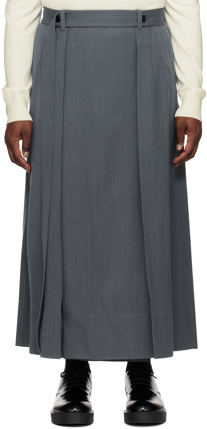 Shop Jil Sander Gray Fluid Maxi Skirt In 024 - Shadow