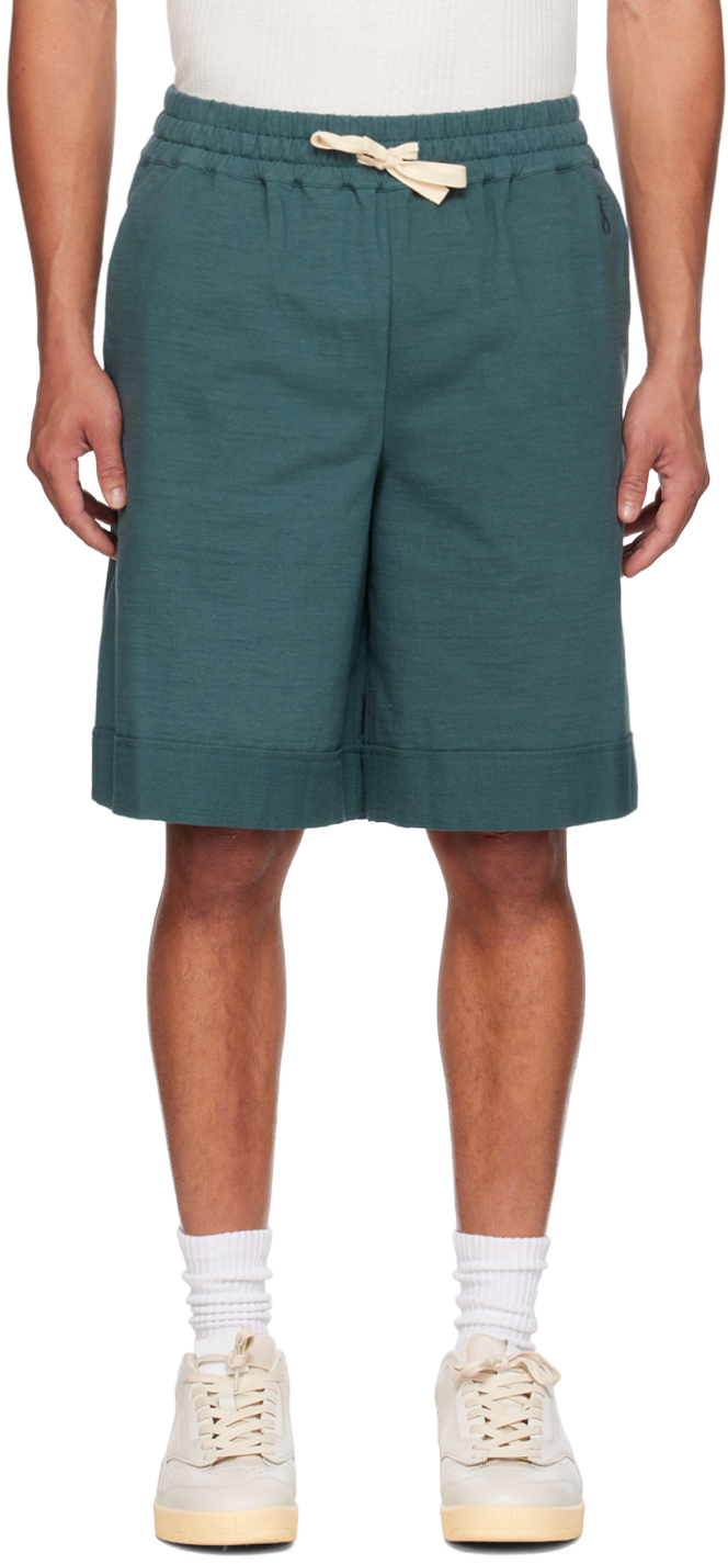 Jil Sander Green Drawstring Shorts