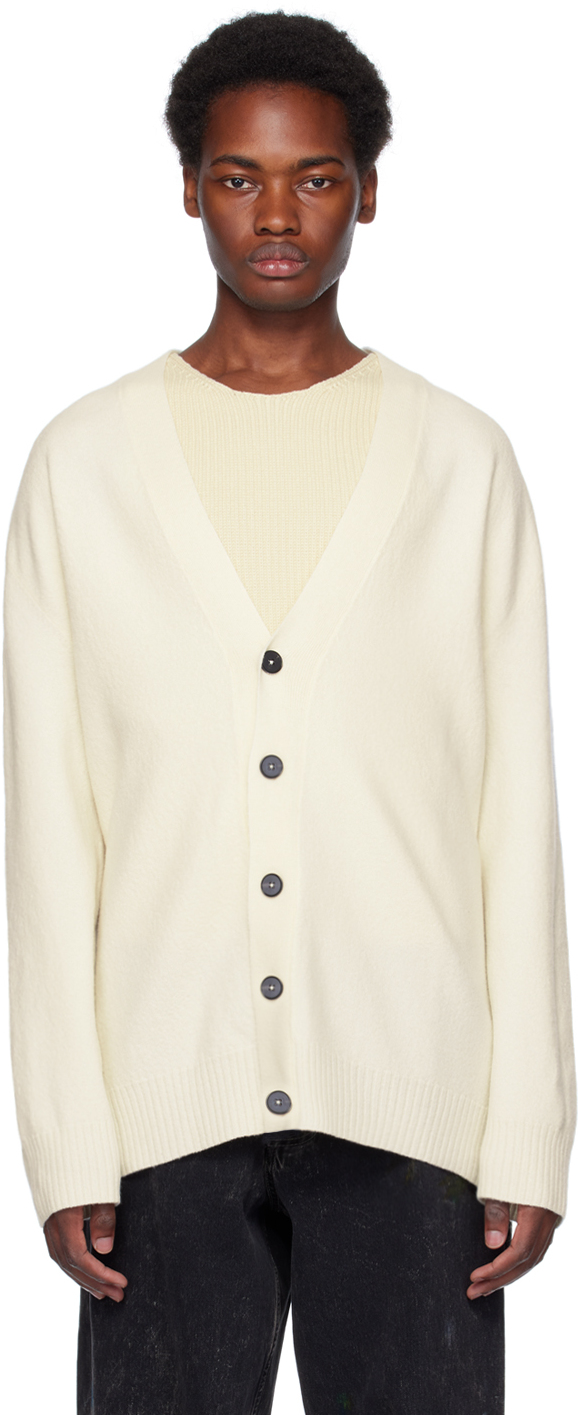 Jil Sander: Off-White Button Cardigan | SSENSE