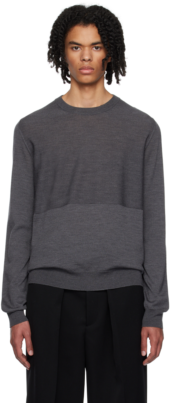 Jil Sander Grey Crewneck Sweater In Pebble
