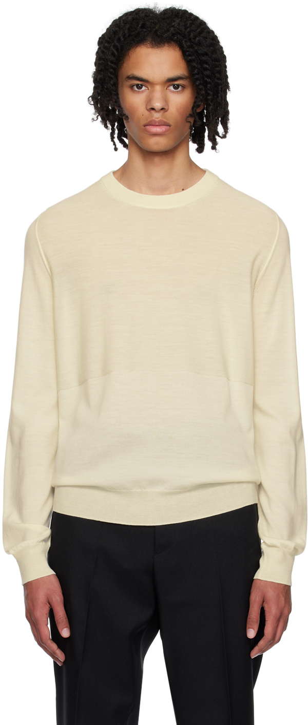 Jil Sander Off-white Crewneck Sweater In Porcelain
