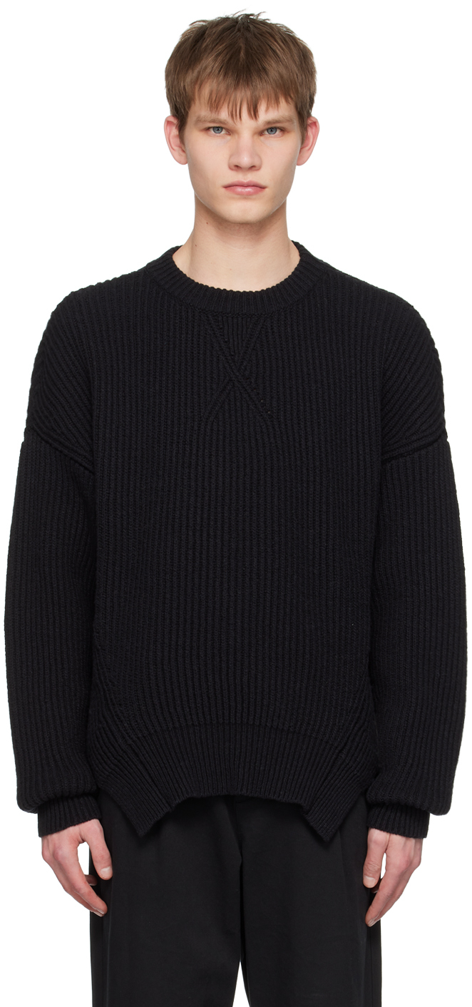 Jil Sander: Black Oversized Sweater | SSENSE
