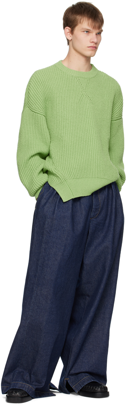 Jil Sander Green Sweater In 328 - Lime Green