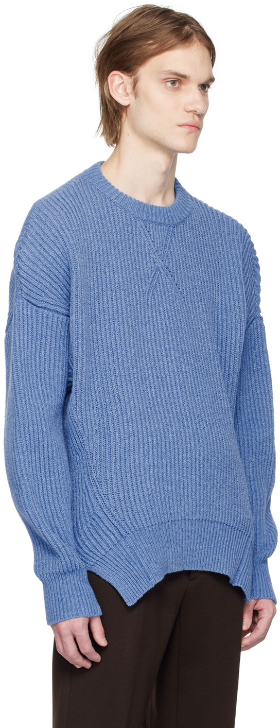 Jil Sander Blue Crewneck Sweater In 444 - Sky Blue