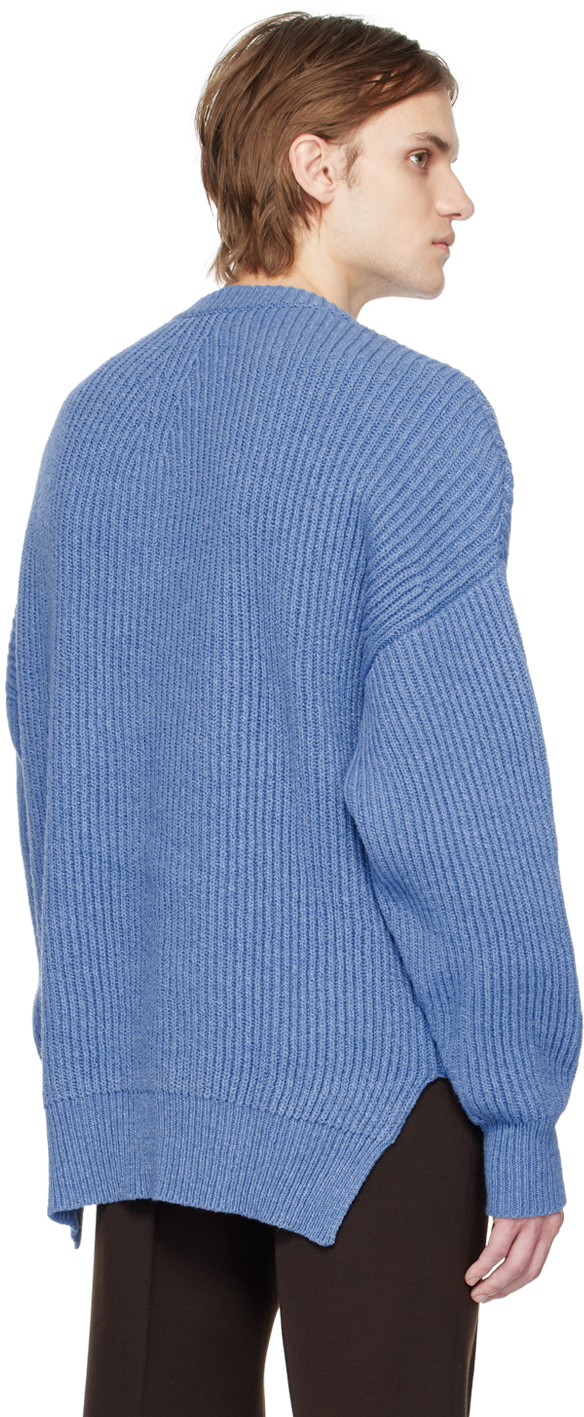 Jil Sander Blue Crewneck Sweater In 444 - Sky Blue