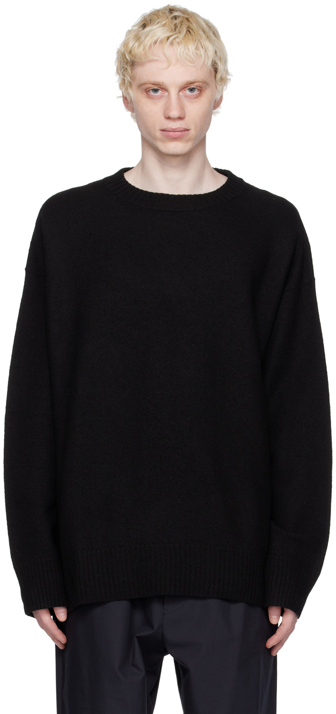 Jil Sander Black Brushed Sweater In 001 - Black