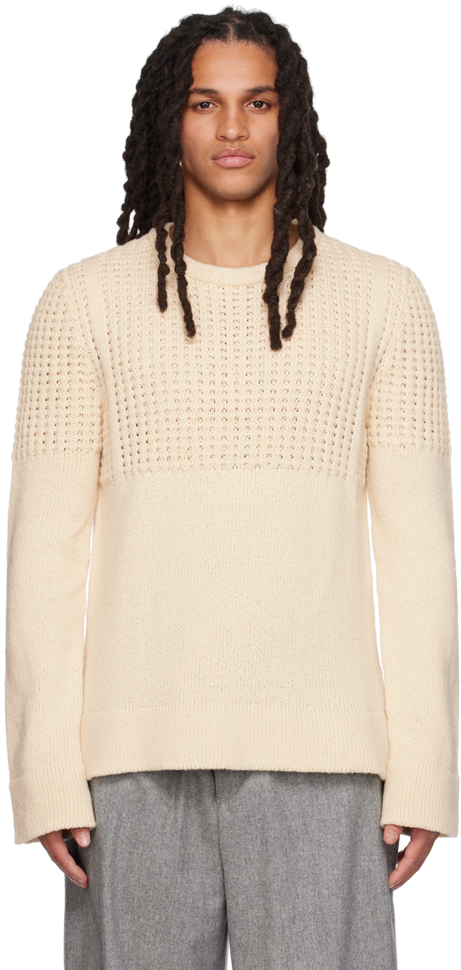 White Crewneck Sweater by Jil Sander on Sale