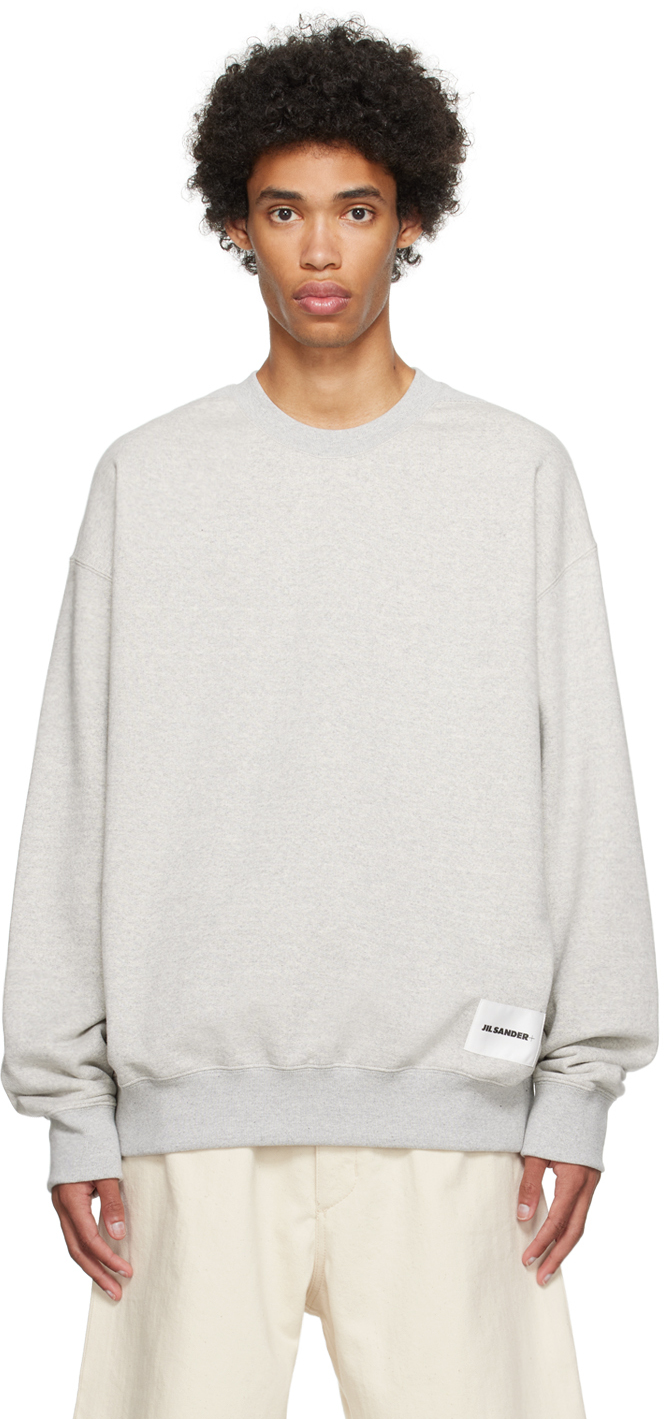 Jil Sander: Gray Patch Sweatshirt | SSENSE