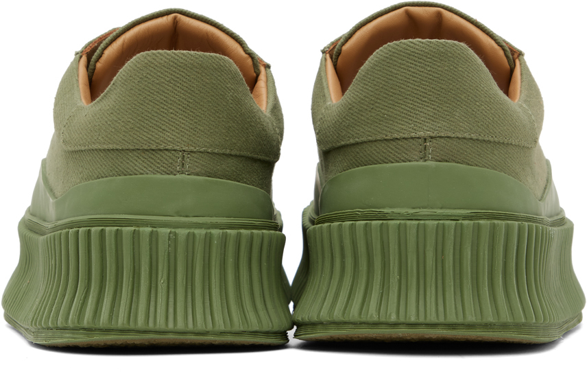 Jil Sander Man Sneakers Military Green Size 7 Textile Fibers In 312 - Thym Green