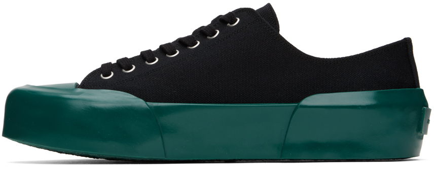 Jil Sander Black Vulcanized Sneakers In 83 - Jungle