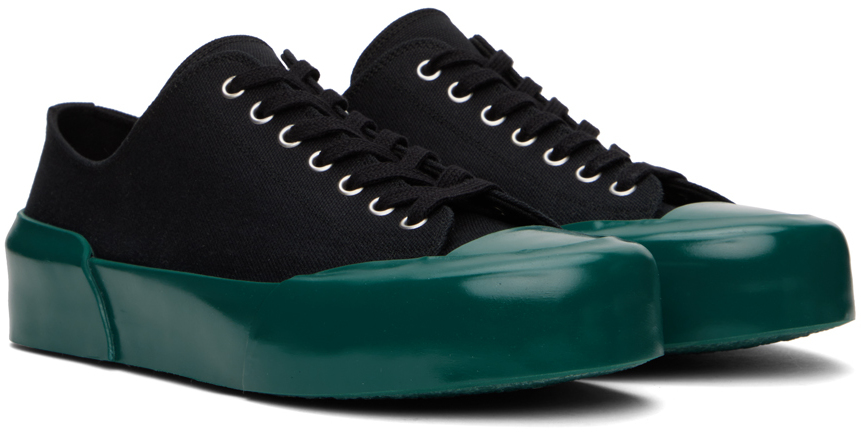 Jil Sander Black Vulcanized Sneakers In 83 - Jungle