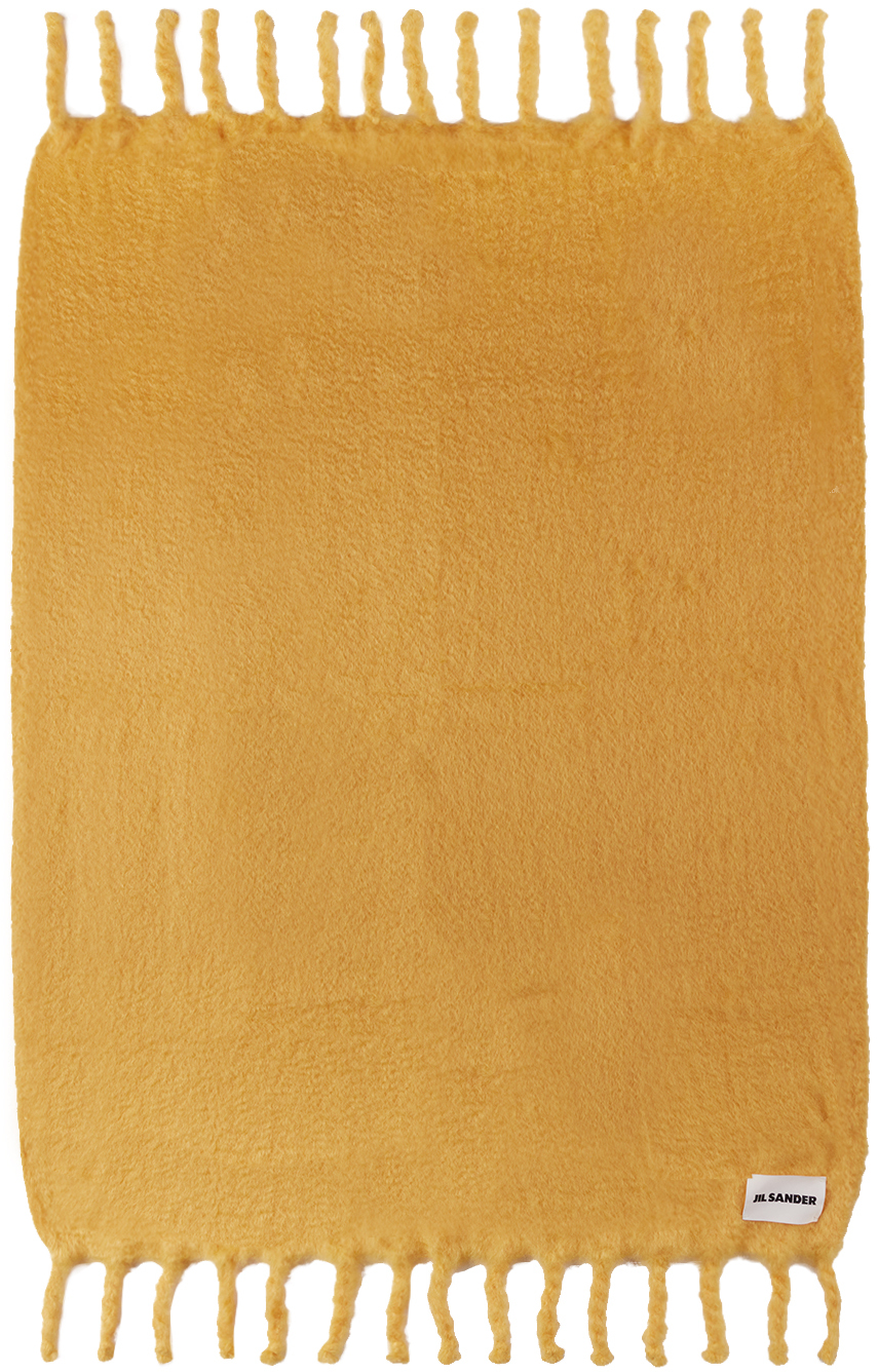 Jil Sander Yellow Scarf Throw Blanket In 710 Gold