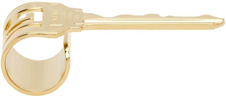 Balmain Gold Key Ring In 1fa Or Clair