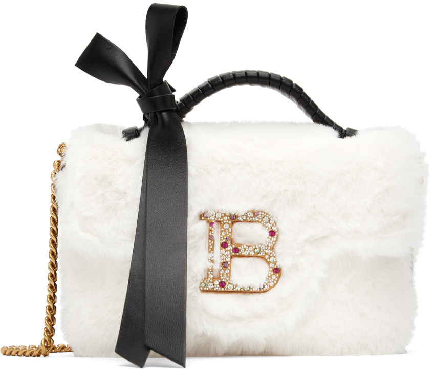 Balmain White & Black Mini BBuzz Bag SSENSE UK