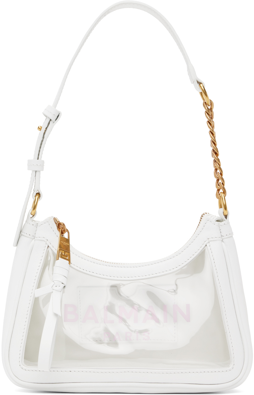 White BArmy Shoulder Bag by Balmain on Sale