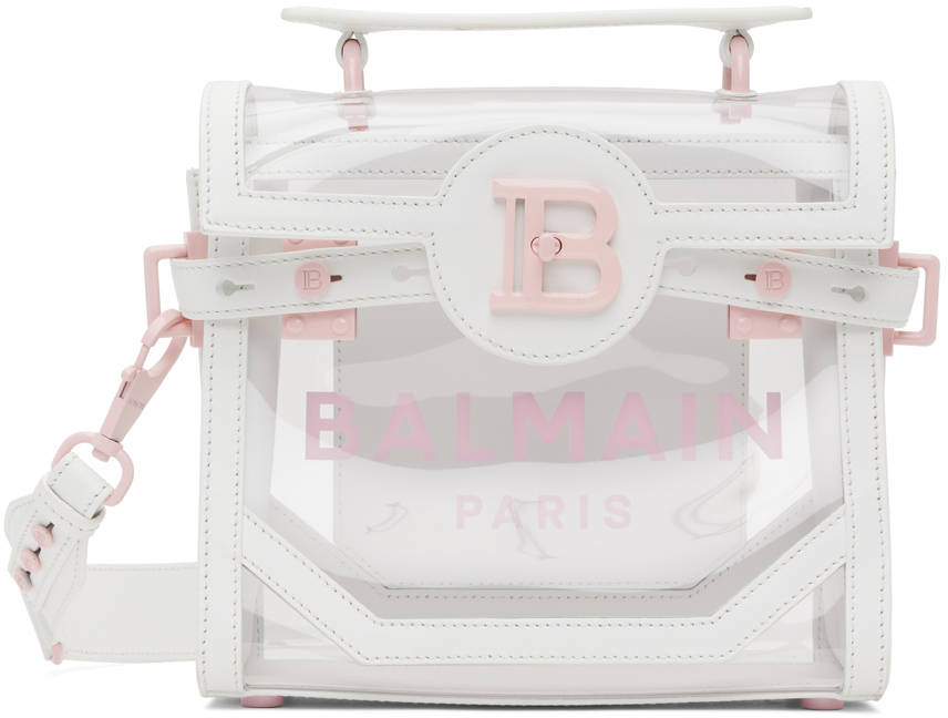 Balmain White B-Buzz 23 Shoulder Bag