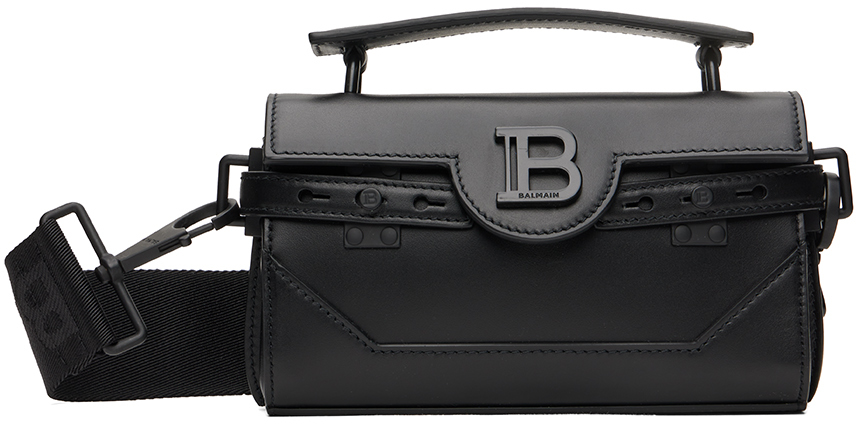 BALMAIN BLACK B-BUZZ 19 MESSENGER BAG