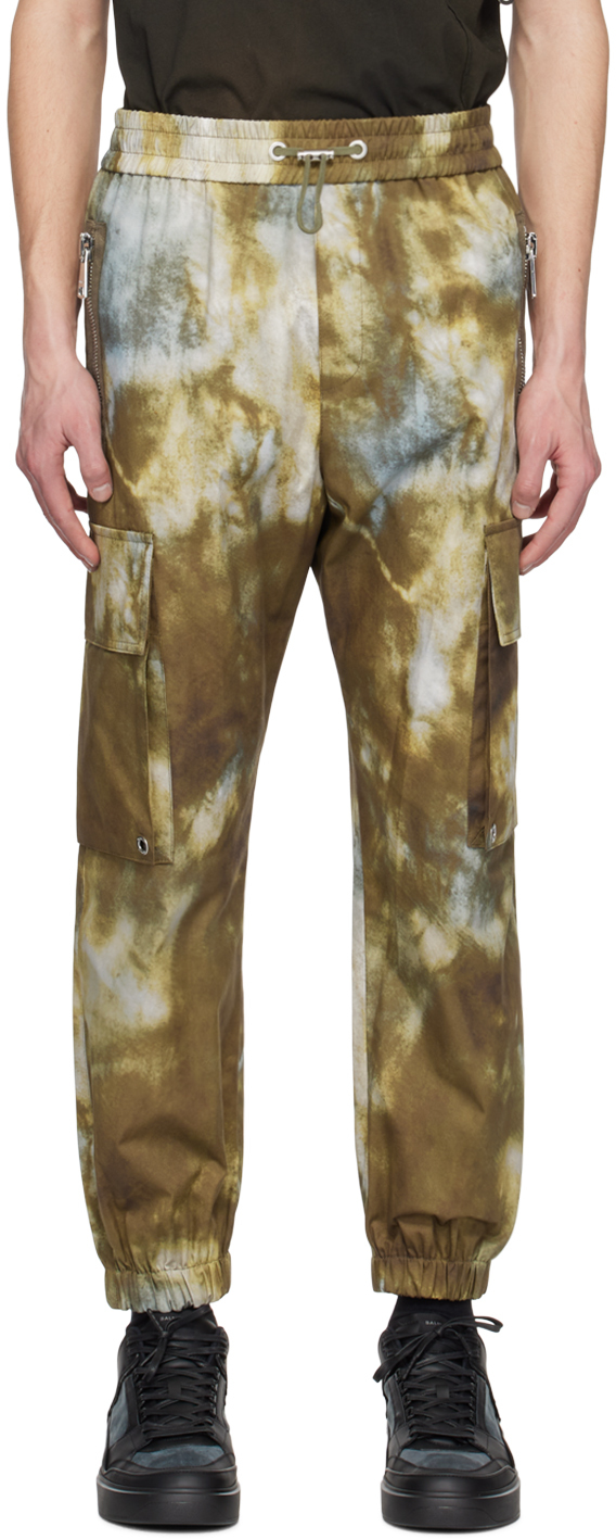 Balmain Khaki Desert Print Cargo Pants