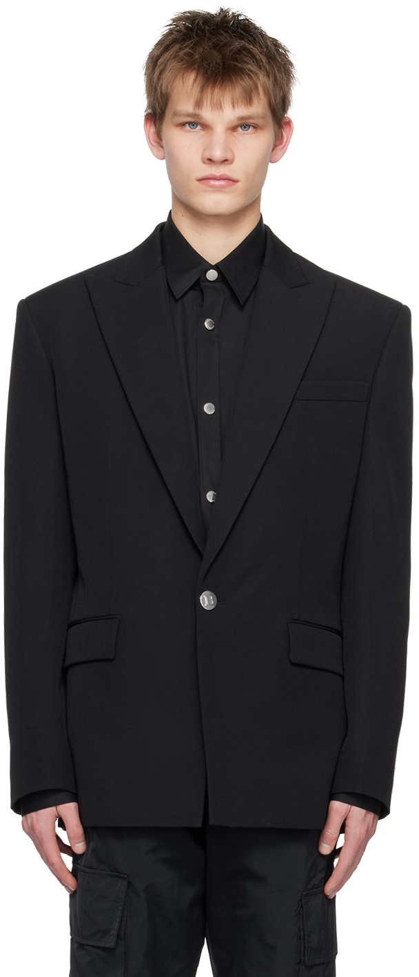 Black Single-Button Blazer by Balmain on Sale