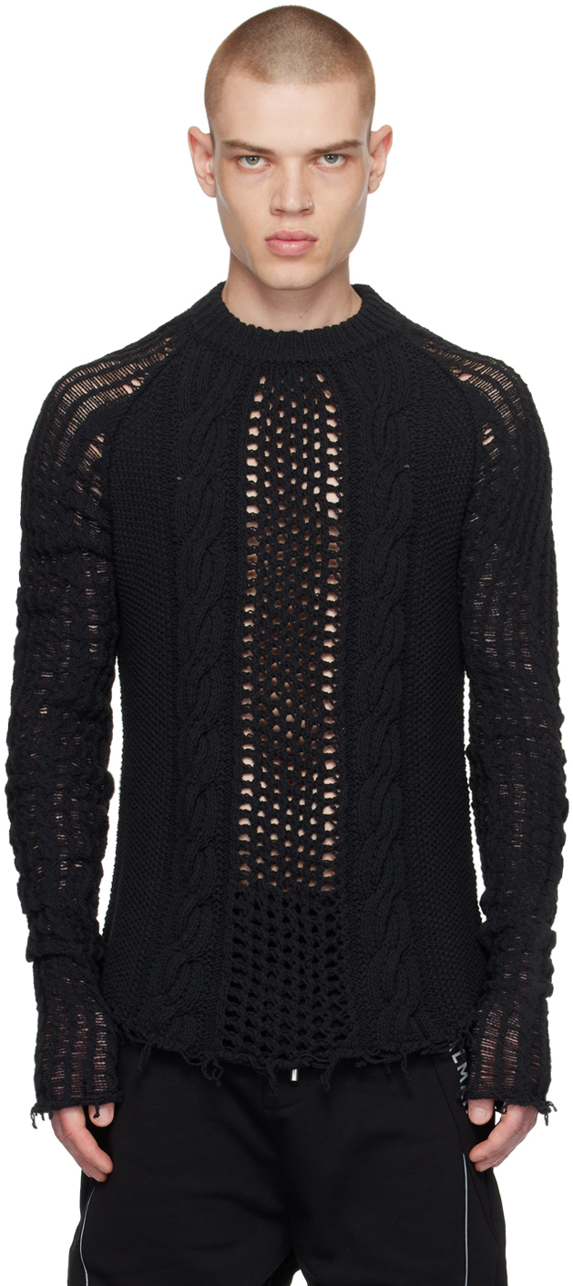 Black Unstructured Sweater by Balmain on Sale