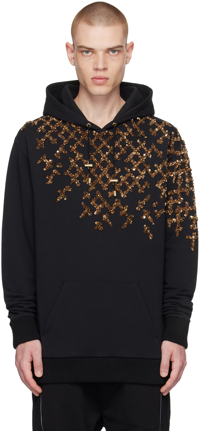 Balmain Black Embroidered Sweatshirt
