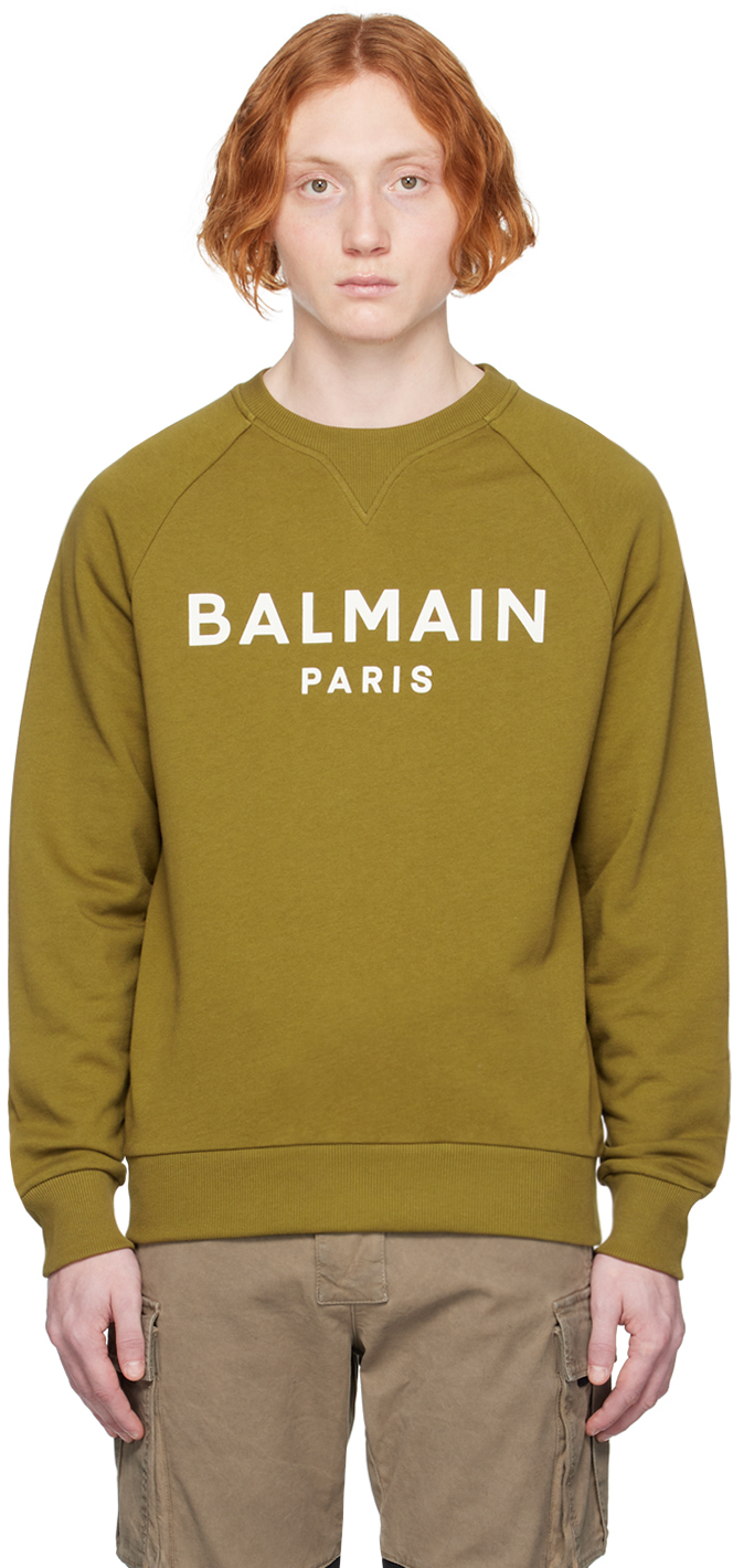 Paris Logo Printed Sweatshirt In Green