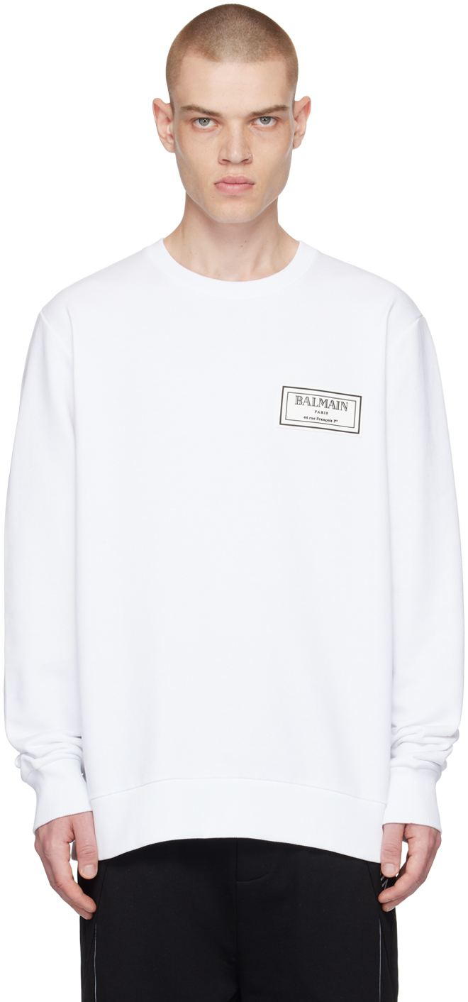 Balmain White Patch Sweatshirt