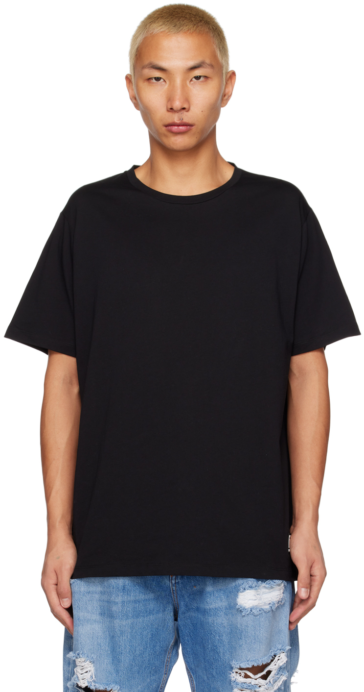 Shop Balmain Black Printed T-shirt In Eab Noir/blanc