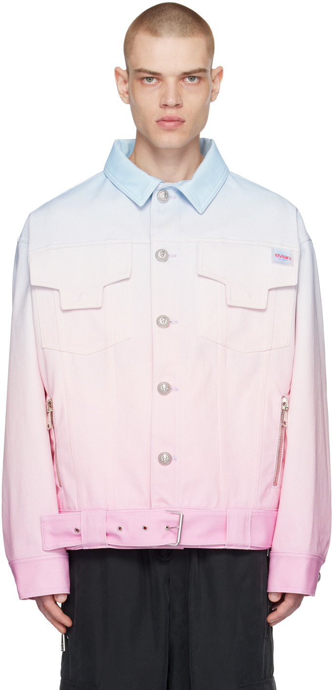 Balmain Pink Evian Edition Denim Jacket