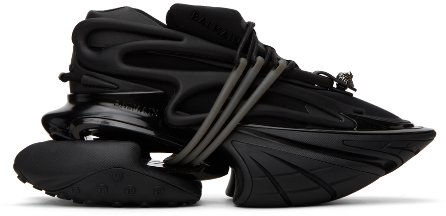 Balmain: Black Unicorn Sneakers | SSENSE Canada