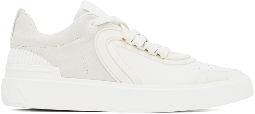 Shop Balmain Off-white B-skate Sneakers In 0fa Blanc
