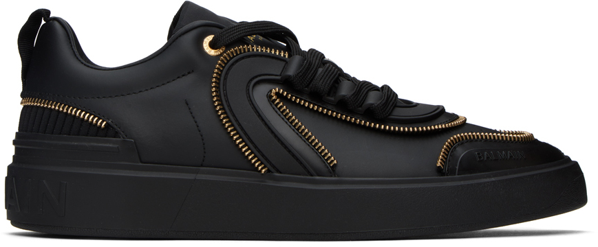 Balmain Black B-skate Zip Sneakers