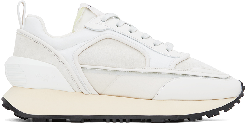 Balmain Off-white B-court Sneakers In 0fa Blanc