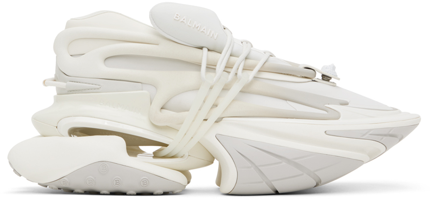 Shop Balmain White Unicorn Sneakers In 0fa Blanc
