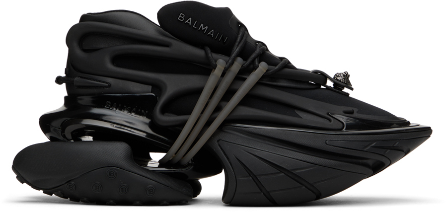 スニーカー BALMAIN 極美品 BALMAIN バルマン スニーカー ロゴバンド付き ハイカット